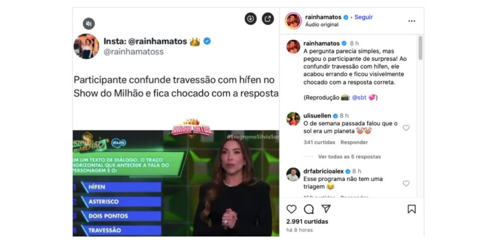 Patrícia Abravanel no Show do Milhão (Foto: Reprodução/ Instagram)