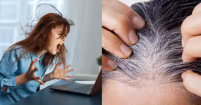 Pessoa estressada / Pessoa com cabelo branco - Montagem
