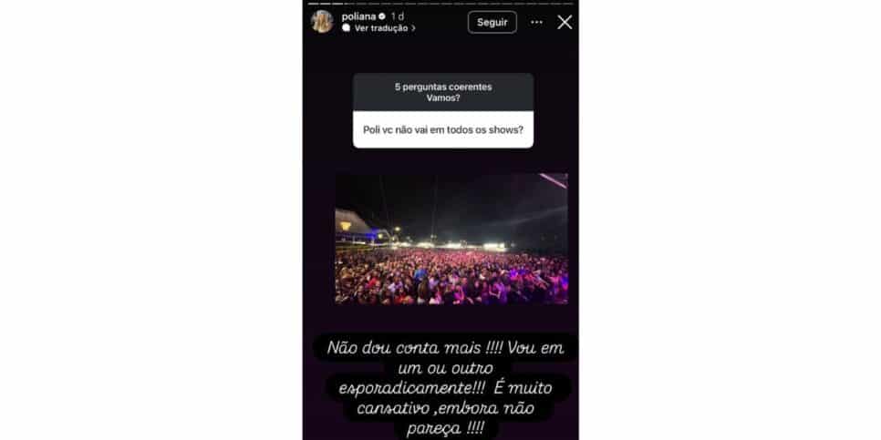 Poliana Rocha fala sobre shows de Leonardo (Foto: Reprodução / Instagram)