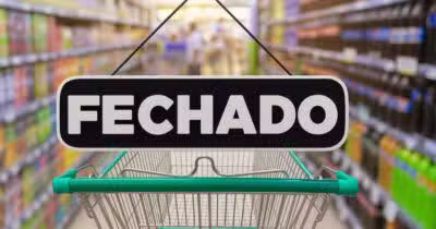 Prateleiras esvaziadas fim de supermercado choca Fortaleza, CE (Foto: Montagem/TV Foco)
