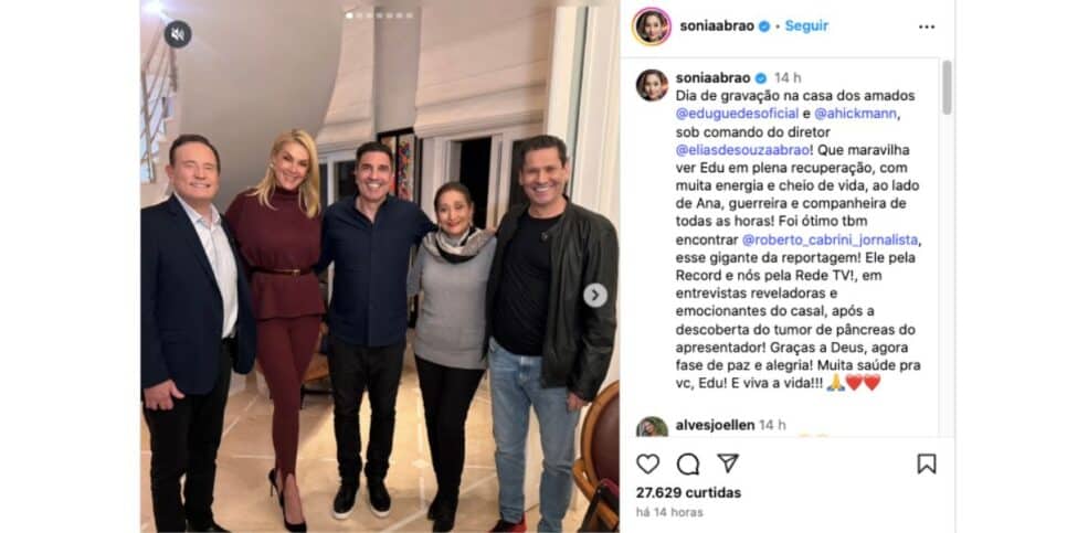 Publicação de Sonia Abrão (Foto: Reprodução / Instagram)