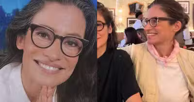 Renata Vasconcellos com sua irmã gêmea (Foto: Reprodução)