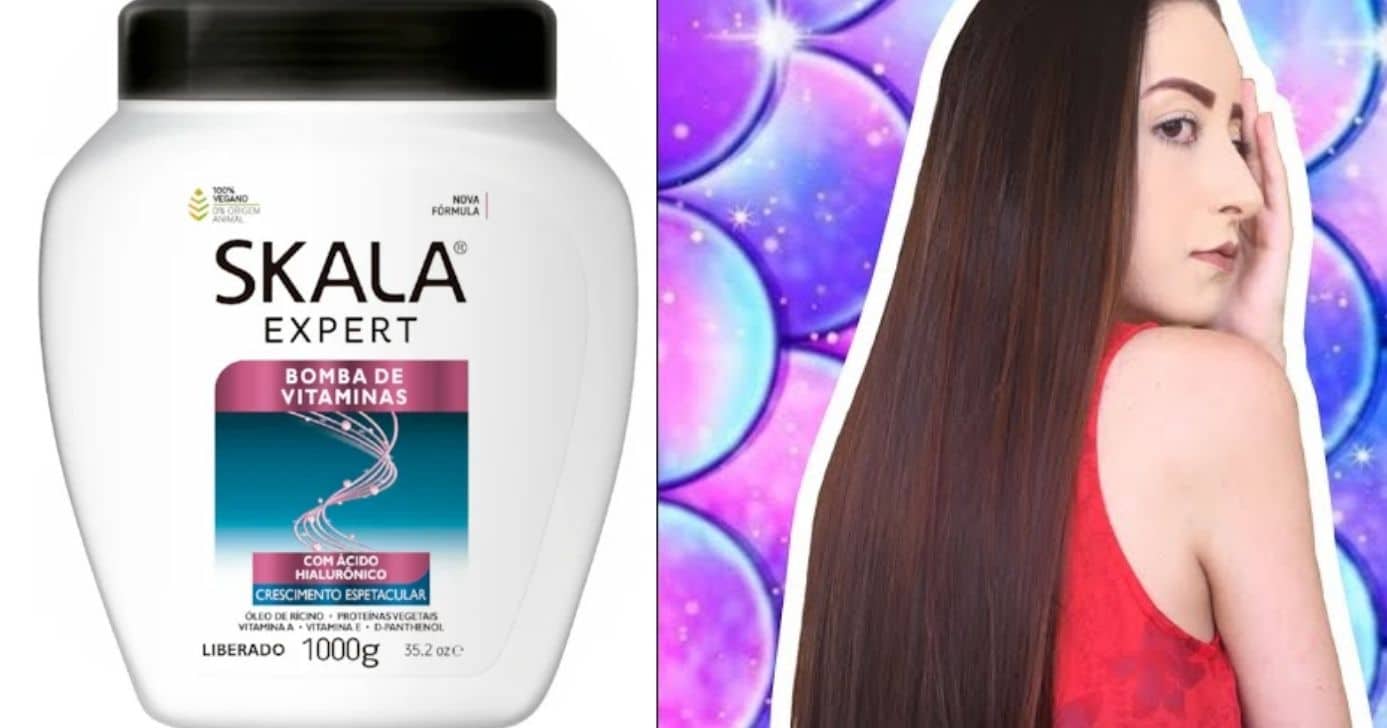Máscara de tratamento Skala Expert Bomba de Vitaminas (Foto Reprodução/Montagem/Lennita/YouTube/Canva)