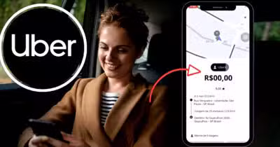 Uber tem ferramentas para se conseguir descontos e até mesmo corridas gratuitas pelo app (Foto Reprodução/Montagem/Lennita/Tv Foco/Canva/Freepik)