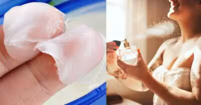 Vaselina / Mulher passando perfume - Montagem