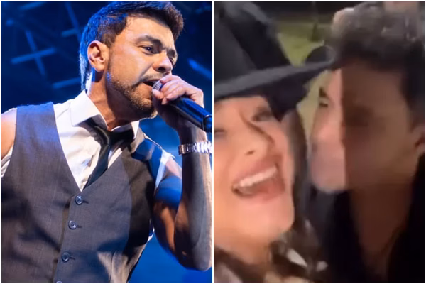 Zezé Di Camargo por muito pouco não beijou outra mulher na boca (Foto: Reprodução/ Internet)