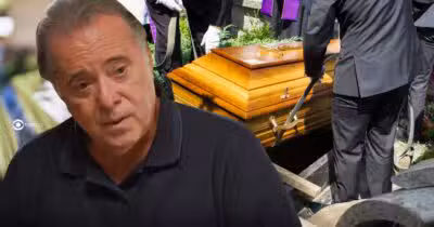 Abel e ilustração de funeral em Dona de Mim (Foto: Reprodução / Globo / Montagem TV Foco)