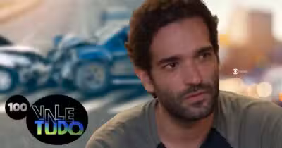 Ilustração de acidente de carro e Afonso em Vale Tudo (Foto: Reprodução / Globo / Montagem TV Foco)