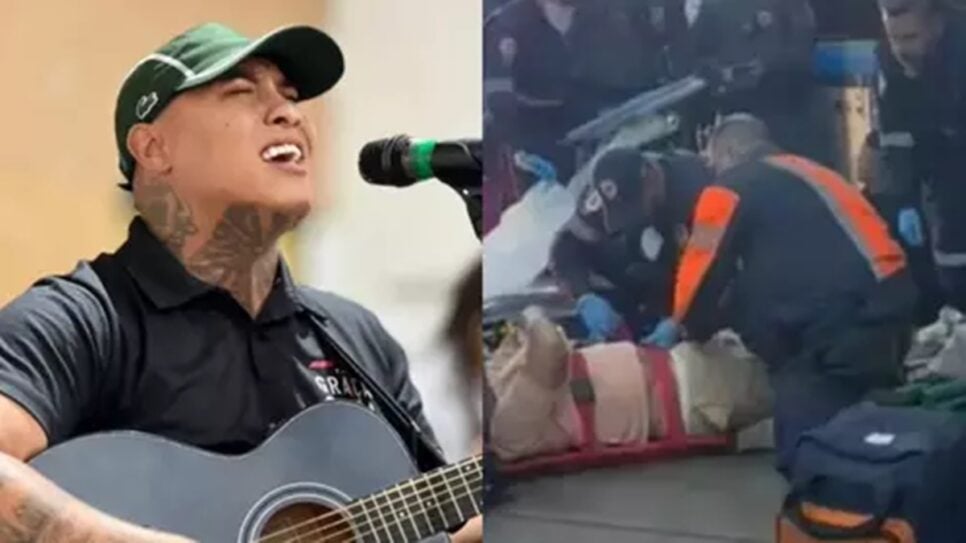 João Igor em apresentação e sendo socorrido na quinta (30/7) - (Foto: Reprodução/ Internet/ Montagem)