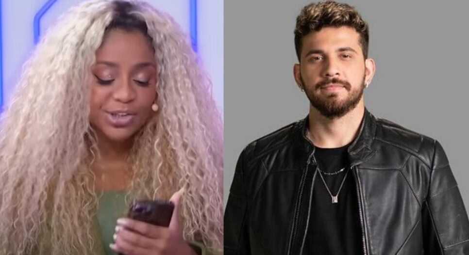 Cariúcha rebate ironia debochada de Gustavo Mioto ao vivo (Foto: Reprodução/ SBT/ Divulgação/ Montagem)