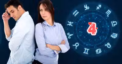 Ilustração de casal e signos (Foto: Reprodução / Canva / Montagem TV Foco)