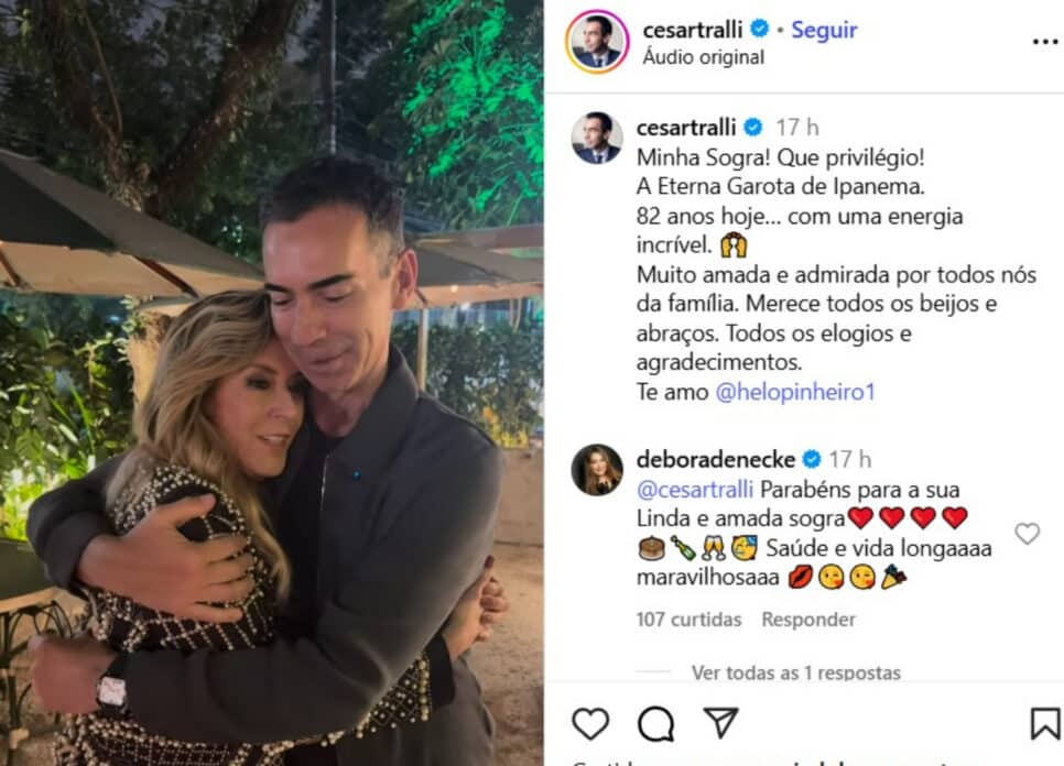 Tralli e Helô, mãe de Ticiane Pinheiro (Foto: Reprodução)