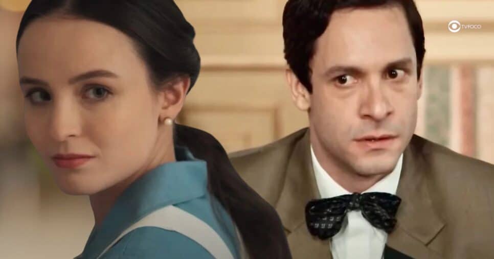 Estela e Celso em Êta Mundo Melhor! (Foto: Reprodução / Globo / Montagem TV Foco)