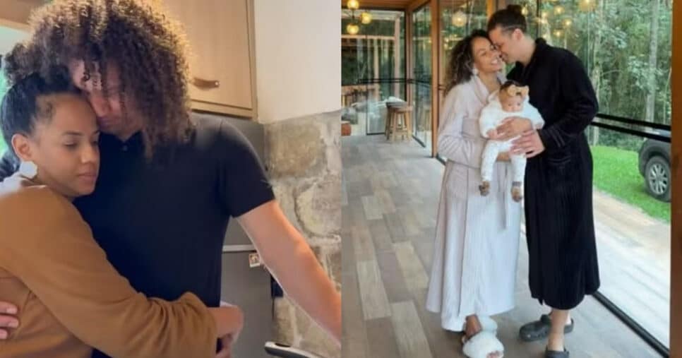 O chef de cozinha ao lado de sua mulher (Foto: Reprodução/Montagem TV Foco)