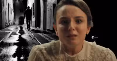 Ilustração de homem misterioso e Estela em Êta Mundo Melhor! (Foto: Reprodução / Globo / Montagem TV Foco)