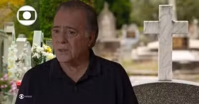 Ilustração de cemitério e Abel em Dona de Mim (Foto: Reprodução / Globo / Montagem TV Foco)