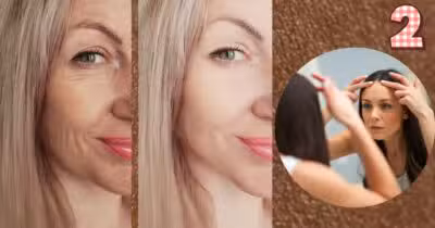Ilustração de mulheres com e sem rugas na pele (Foto: Reprodução / Canva / Montagem TV Foco)