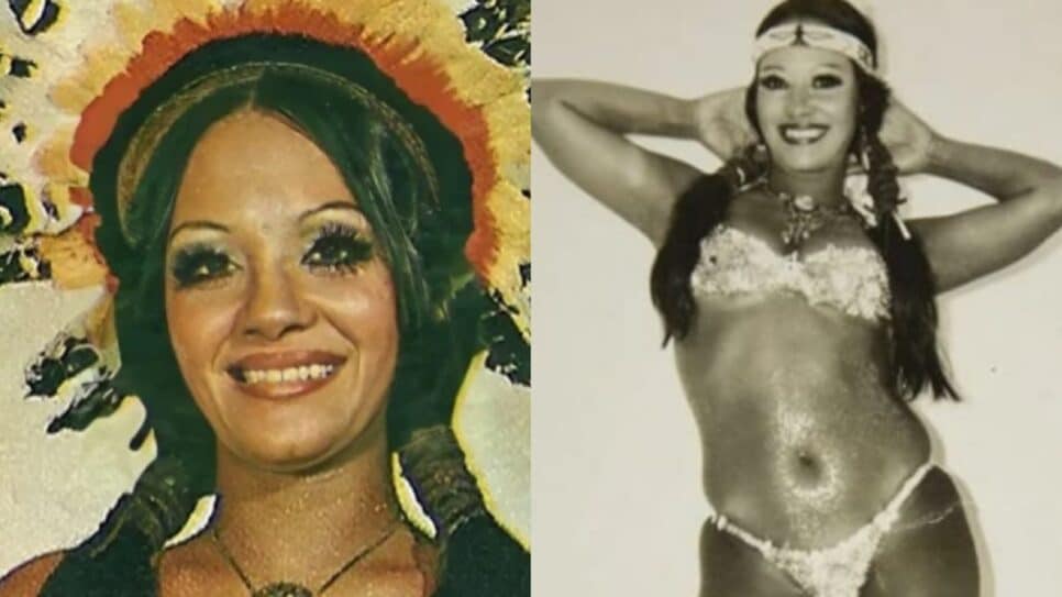 Índia Potira no auge da fama, em destaque no Chacrinha (Foto: Divulgação)