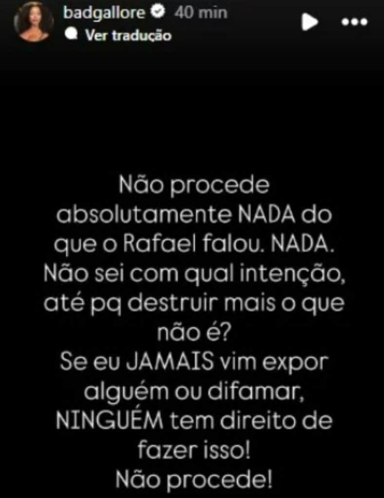 Lorena responde Raphael após polêmica (Foto: Reprodução)
