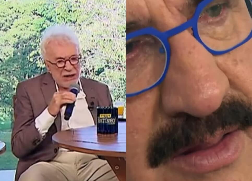 Ratinho se emocionou com declaração de Moacyr Franco (Foto: Reprodução/Montagem TV Foco)