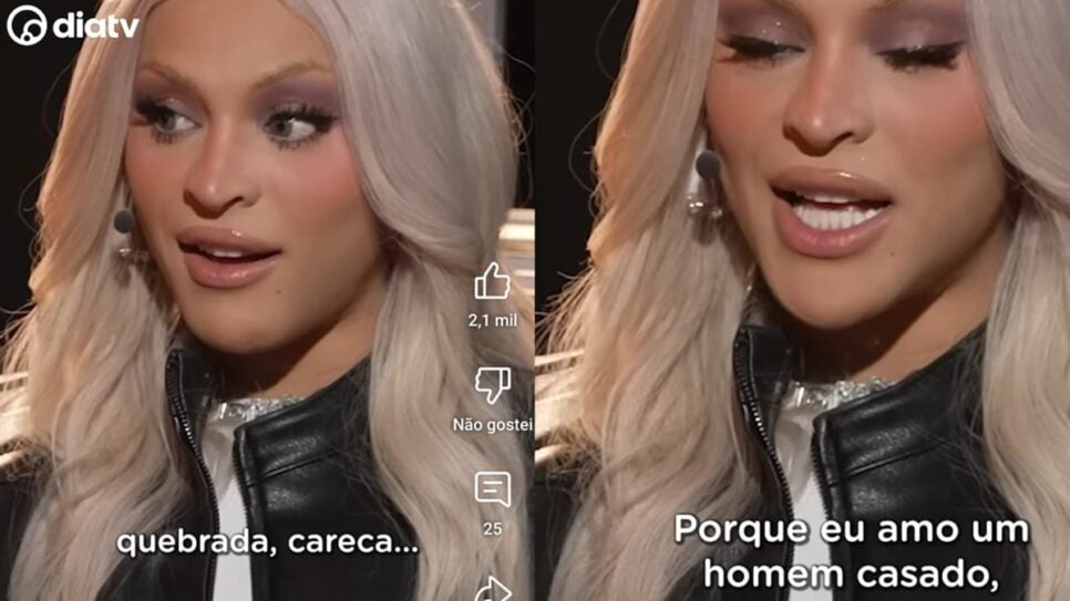 Cantora drag revela relação com rapaz casado e expõe intimidade antes sigilosa (Foto: Reprodução/ DiaTV/ Montagem)