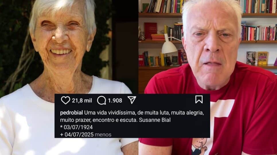 Pedro Bial lamenta morte da mãe um dia após aniversário de 101 anos (Foto: Reprodução/ Instagram/ Montagem)