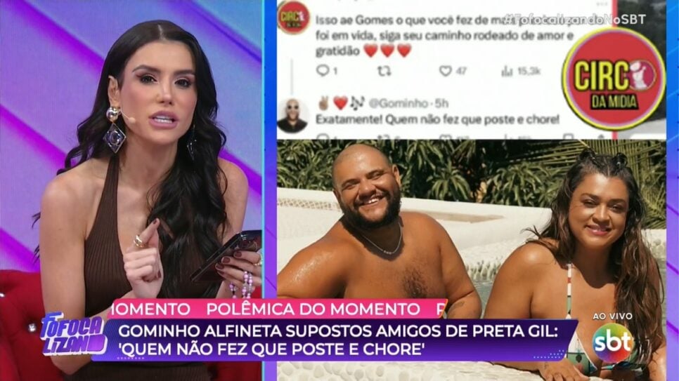 Gaby Cabrini paralisa atração para entregar falas de Gominho detonando atitude imperdoável de supostos amigos de Preta Gil após o falecimento da mesma (Foto: Reprodução/ YouTube)