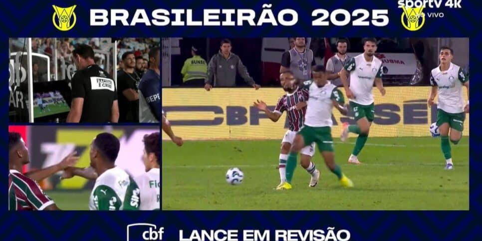 Momento em que Allan foi expulso contra o Fluminense (Reprodução: SporTV)