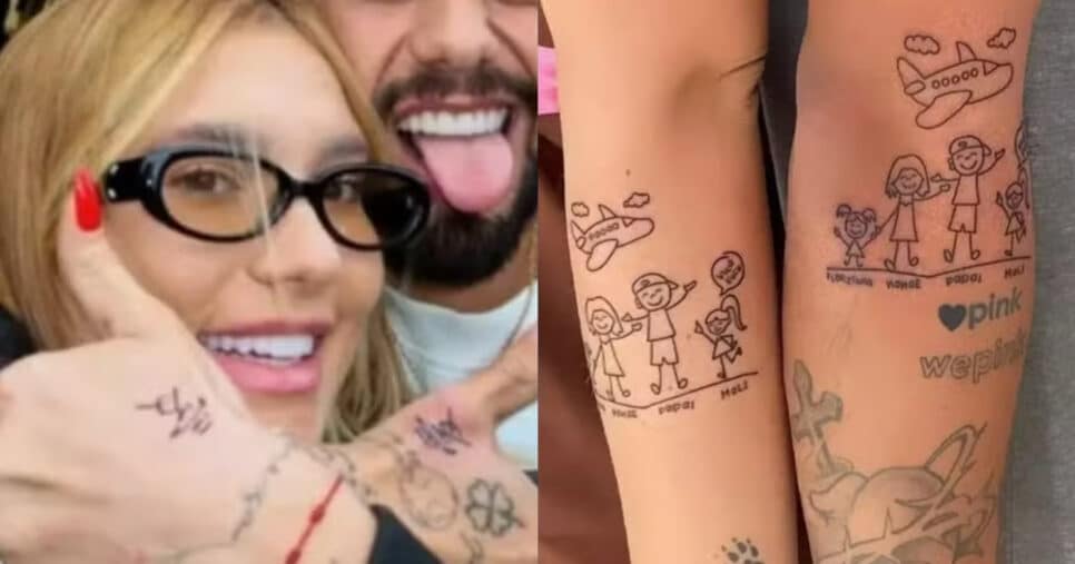 Ex-casal fez várias tatuagens juntos (Foto: Reprodução/Montagem TV Foco)