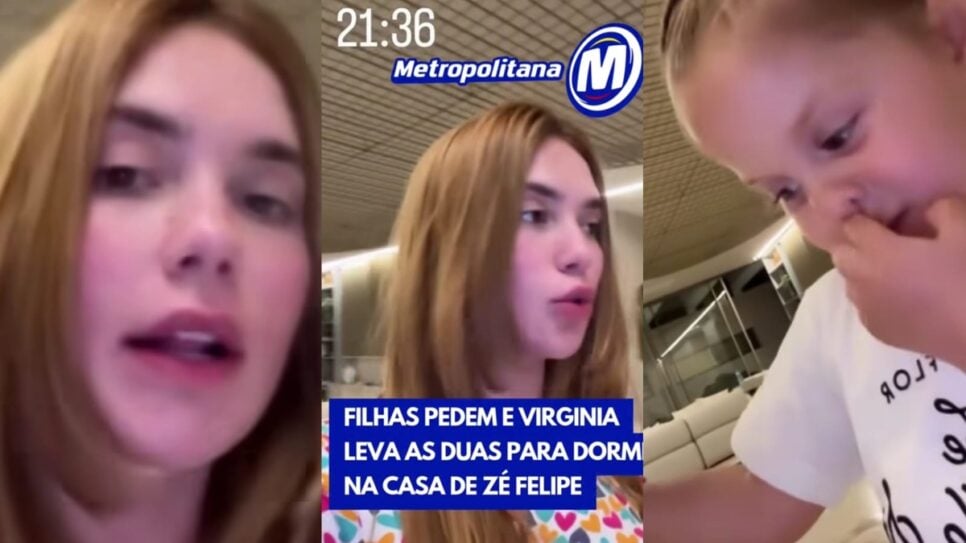 Virginia Fonseca expõe pedido das filhas no meio da noite para irem dormir na casa de Zé Felipe (Foto: Reprodução/ Instagram/ Montagem)