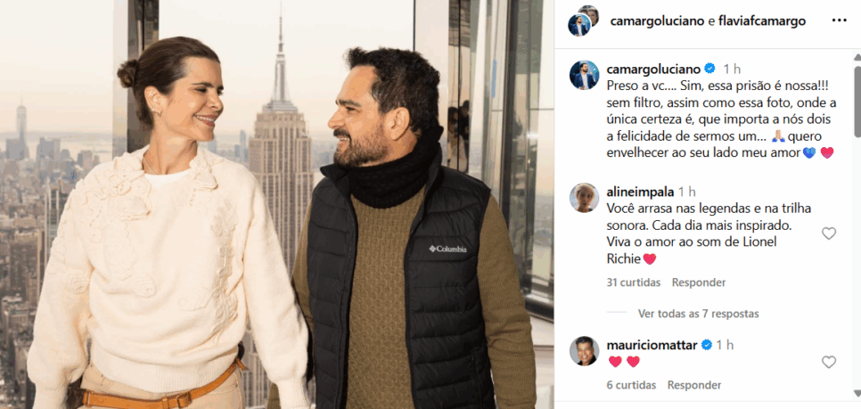 Luciano Camargo se declara a grande amor - Foto Instagram