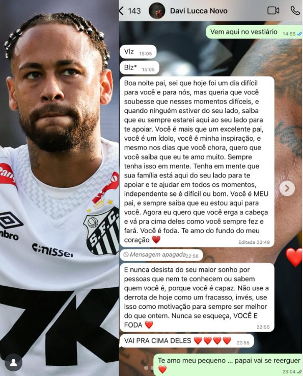 Apoio do filho Davi Lucca - Foto: Instagram