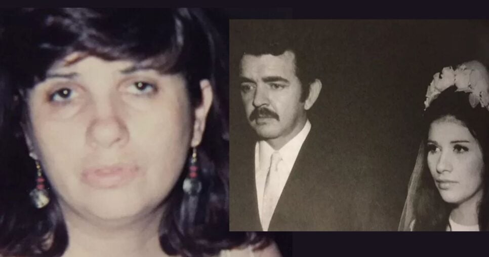 Cecilia Maciel/Foto do casamento da atriz com Umberto Magnani (Foto Reprodução/Montagem/Tv Foco/Arquivo Pessoal publicado no G1)