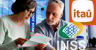 Comunicado do Itaú chega a milhares de aposentados do INSS (Foto Reprodução/Montagem/Lennita/Tv Foco/Canva/INSS/Itaú)