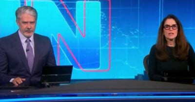 William Bonner e Ana Luíza no Jornal Nacional - Foto: Globo