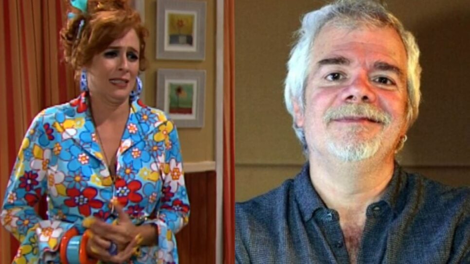 Andréa Beltrão como Marilda em "A Grande Família" e o autor Carlos Lombardi, que trabalhou com a atriz em "Vira-Lata" (Foto: Reprodução/ Globo/ Divulgação/ Montagem)