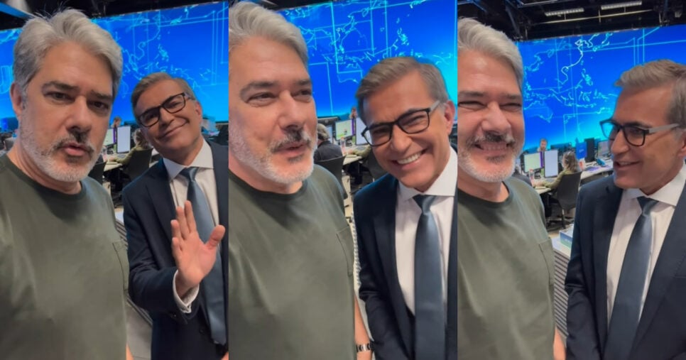 Bonner e Hélter Duarte (Foto: Reprodução/Montagem TV Foco)