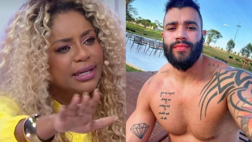 Cariúcha diz que teria homem como Gusttavo Lima, caso solteiro, se estivesse no nível de Bruna Marquezine (Foto: Reprodução/ SBT/ Instagram/ Montagem)