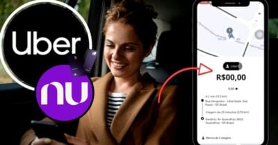 Cartão Nubank garante viagens gratuitas da Uber para esses passageiros (Foto Reprodução/Montagem/Lennita/Tv Foco/Uber/Nubank)