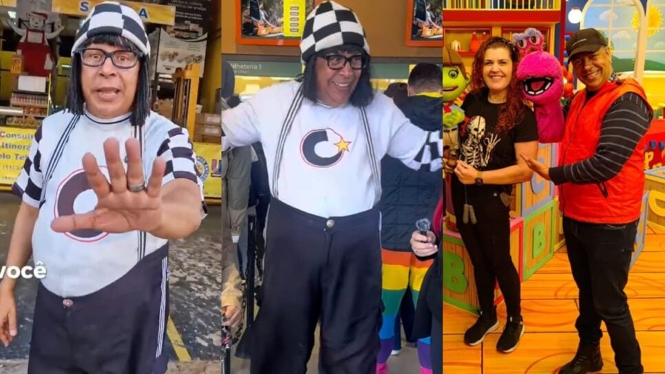 Edílson Oliveira ainda vive o Chiquinho nas redes sociais, faz eventos, publis, e interpreta o Melocoton no novo "Bom Dia & Cia" (Foto: Reprodução/ Instagram/ Montagem)