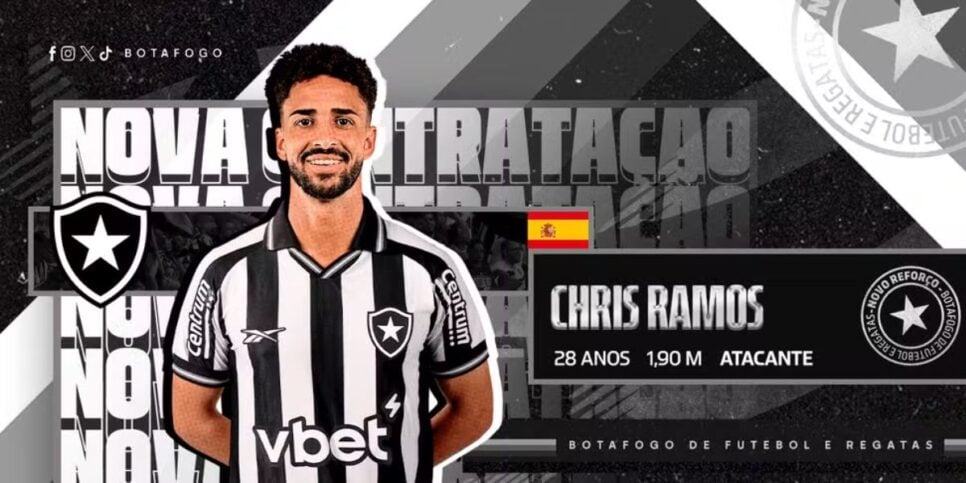 Chris Ramos anunciado oficialmente no Botafogo (Reprodução: Instagram)