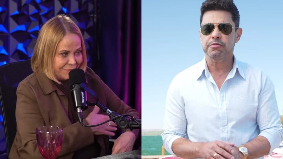Claudete Troiano no podcast "Papagaio Falante" fala da primeira oportunidade  a Zezé Di Camargo nos bastidores da Gazeta (Foto: Reprodução/ YouTube/ Instagram/ Montagem)