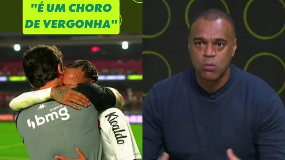 Denílson expõe choro de Neymar no MorumBis após derrota avassaladora do Santos pelo Vasco e diz o que pensa (Foto: Reprodução/ Sportv/ GE/ Instagram/ Montagem)