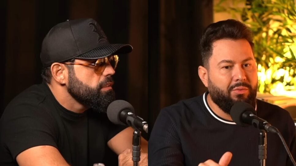 A dupla sertaneja Diego e Arnaldo, em entrevista exclusiva no canal de André Piunti (Foto: Reprodução/ YouTube/ Montagem)