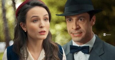Estela e Celso em Êta Mundo Melhor! (Foto: Reprodução / Globo / Montagem TV Foco)