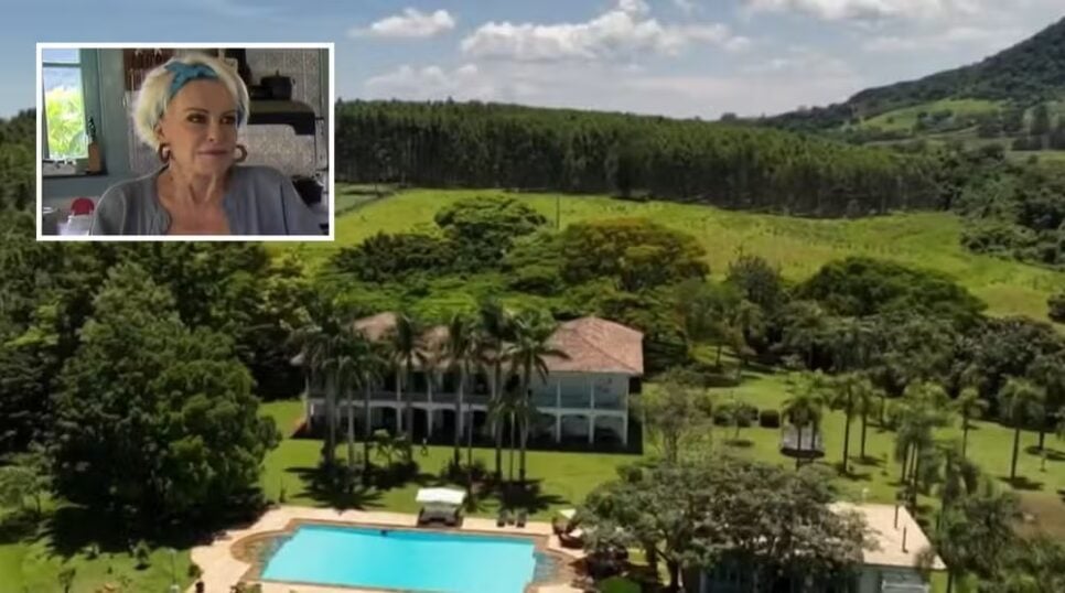 Ana Maria Braga mostra detalhes da fazenda de 376 hectares no interior de SP — Foto: Reprodução/TV Globo