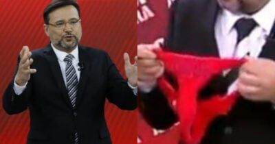 Geraldo Luís surpreende ao usar calcinha no SBT: 
