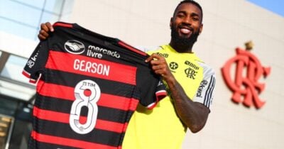 Gerson, com a camisa 8 do Flamengo - Gilvan de Souza /CRF