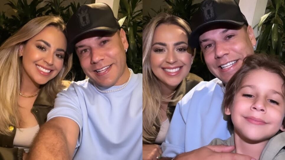 Esta é a Narcisa, vivida por Tiago Barnabé, que é casado com Adriane Domingues em relação discreta, e juntos com o filho Enrico (Foto: Reprodução/ Instagram/ Montagem)