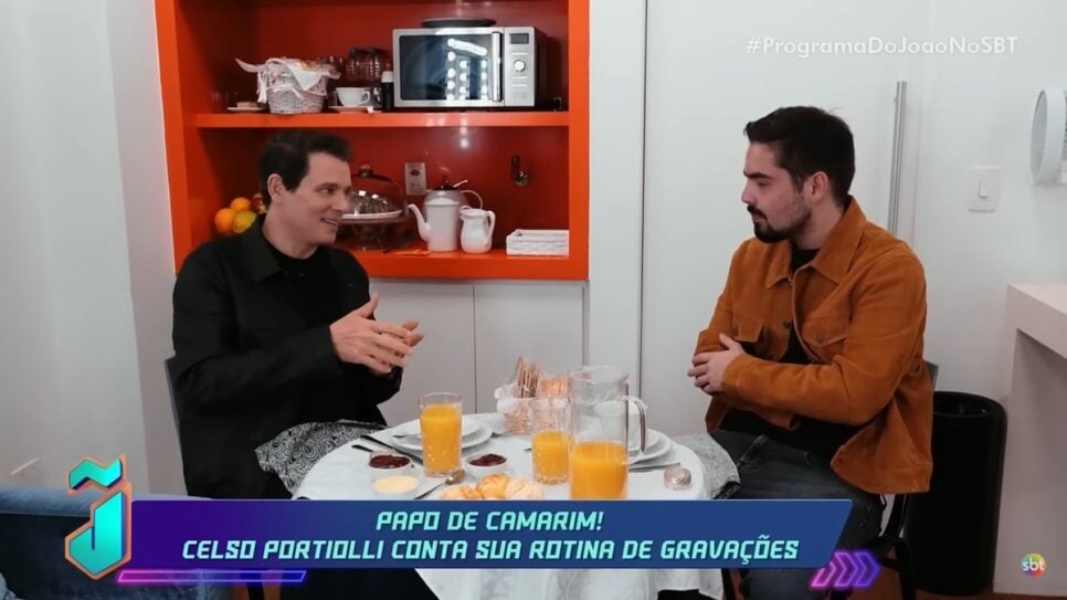 Celso Portiolli abre o coração a João Silva e revela data de aposentadoria (Foto: Reprodução/ SBT/ Programa do João)